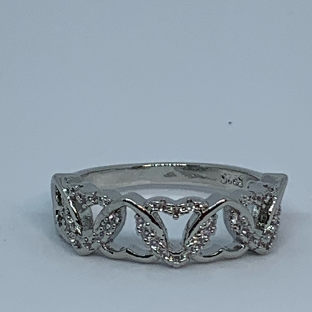 BAND OF HEARTS WITH WHITE SAPPHIRES RING - Picture 2 of 5